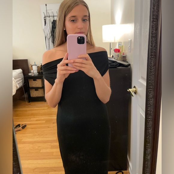 Enza Costa Exposed Shoulder Maxi Dress in Black Size XS - Picture 6 of 9